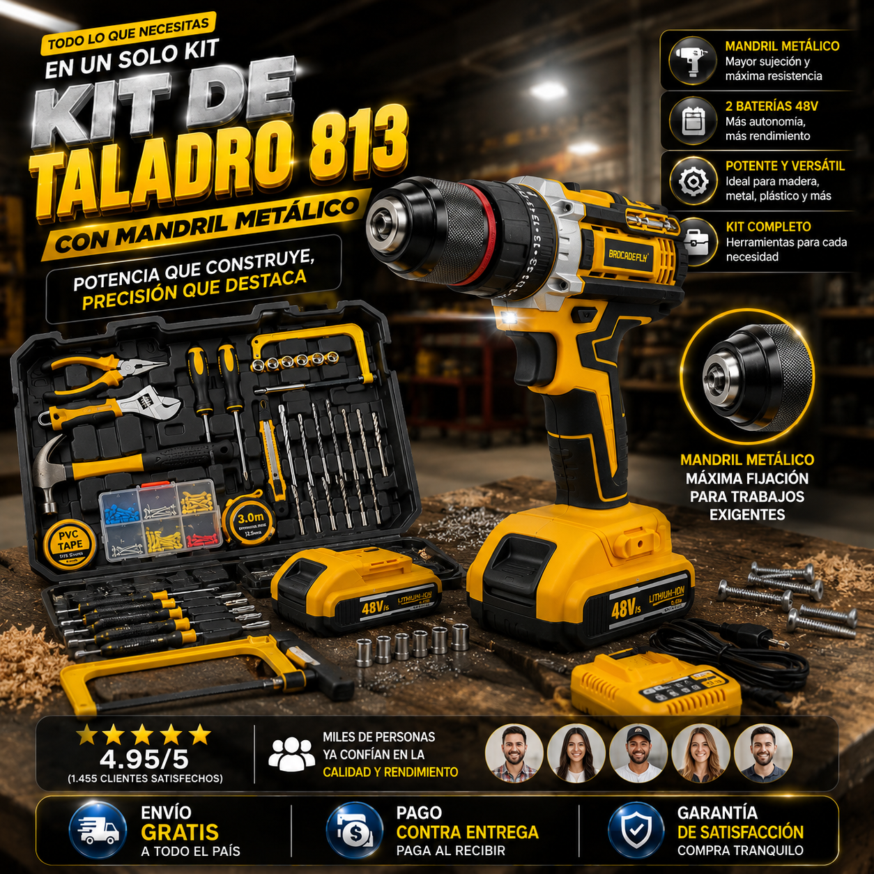 Kit de Taladro 813 con Mandril Metálico