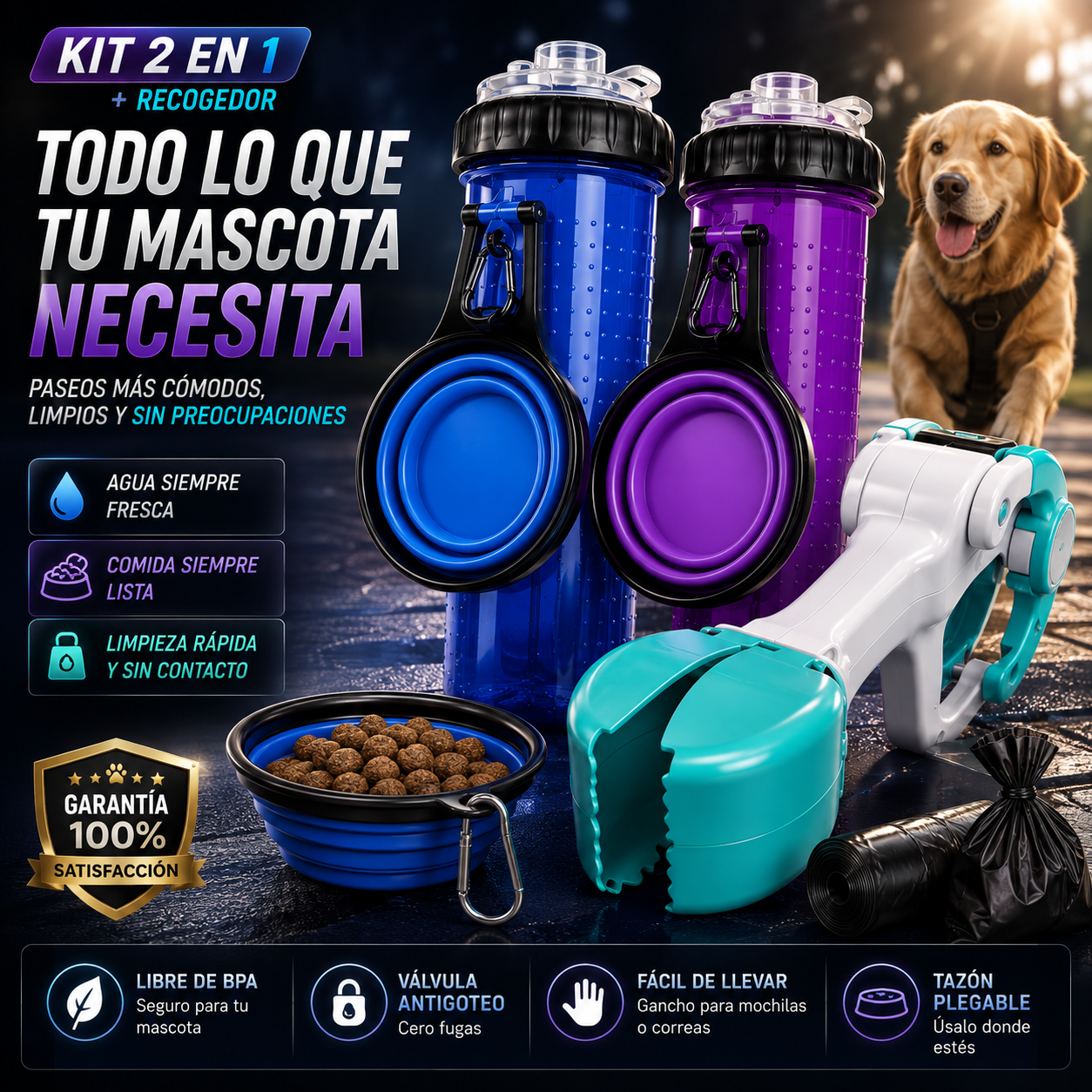 Kit para mascotas 3 en 1