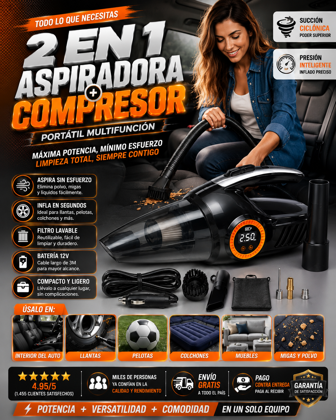 KIT PLUS ASPIRADORA + COMPRESOR